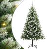 vidaXL Umjetna jelka s pantenom i pahuljicama Zelena i bijela 180 cm