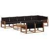 vidaXL Set vanjskih sofa s jastukom 9 pcs Prirodna i crna