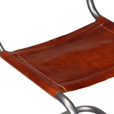 vidaXL Blagovaonske stolice od prave kože 4 kom smeđe