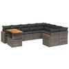 vidaXL 10-dijelni set vrtnih sofa od poliratana s jastucima sivi