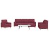 vidaXL 4-dijelni set sofa s tabureom i jastucima boja vina tkanina
