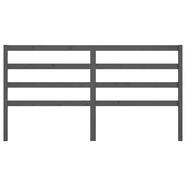 vidaXL Uzglavlje za krevet sivo 206 x 4 x 100 cm od masivne borovine