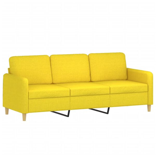 vidaXL 2-dijelni set sofa s jastucima svjetložuti od tkanine