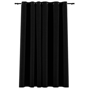 vidaXL Zavjesa za zamračivanje s prstenima crna 290 x 245 cm