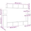 vidaXL Set TV komoda Zidne 8 pcs Crni hrast Konstruirano drvo
