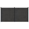 vidaXL Set ograde 2 kom. 353 x 186 cm WPC i aluminij Crna