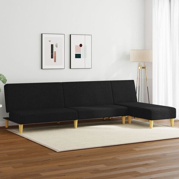 vidaXL 2-dijelni set sofa crni od tkanine