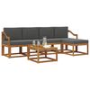vidaXL Set vanjskih sofa 6 pcs Prirodna i antracit Čvrsto drvo akacije