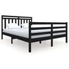 vidaXL Okvir za krevet od masivnog drva crni 150x200 cm veliki