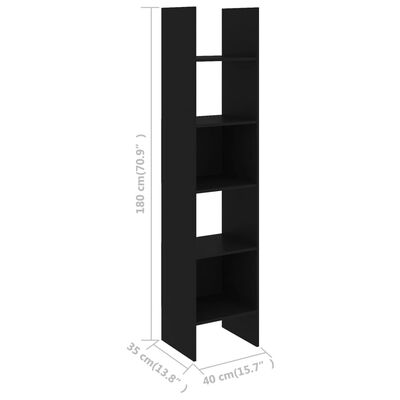vidaXL Ormarić za knjige crni 40 x 35 x 180 cm od konstruiranog drva