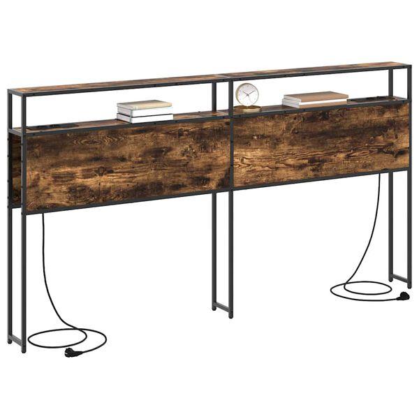 vidaXL Skladi&scaron;no uzglavlje Dimljeni hrast 200 cm Konstruirano drvo