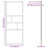 vidaXL Zid za walk-in tuš Crna 80 x 195 x 0.5 cm Staklo i aluminij