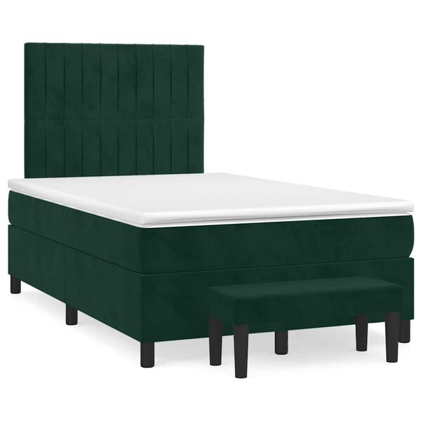 vidaXL Krevet box spring s madracem tamnozeleni 120x190 cm bar&scaron;unasti