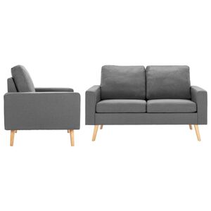 vidaXL 2-dijelni set sofa od tkanine svjetlosivi