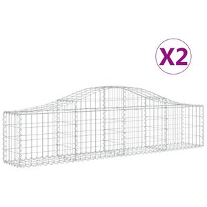 vidaXL Lučne gabionske ko&scaron;are 2 kom 200x30x40/60 cm pocinčano željezo