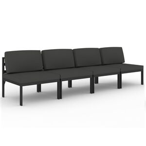 vidaXL Vrtni četverosjed s jastucima aluminijski antracit