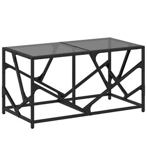 vidaXL Stolić za kavu s crnom staklenom povr&scaron;inom 78,5x40x41 cm čelik
