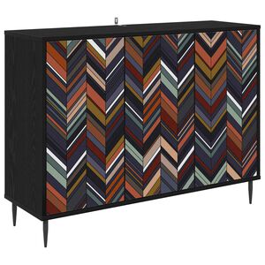 vidaXL Kreveta OMMEN Crni hrast 102 x 33 x 76 cm Konstruirano drvo