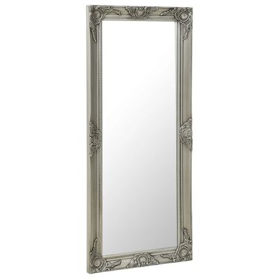 vidaXL Zidno ogledalo u baroknom stilu 50 x 120 cm srebrno