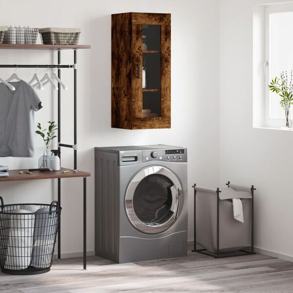 vidaXL Zidni ormarić boja dimljenog hrasta 34,5 x 34 x 90 cm