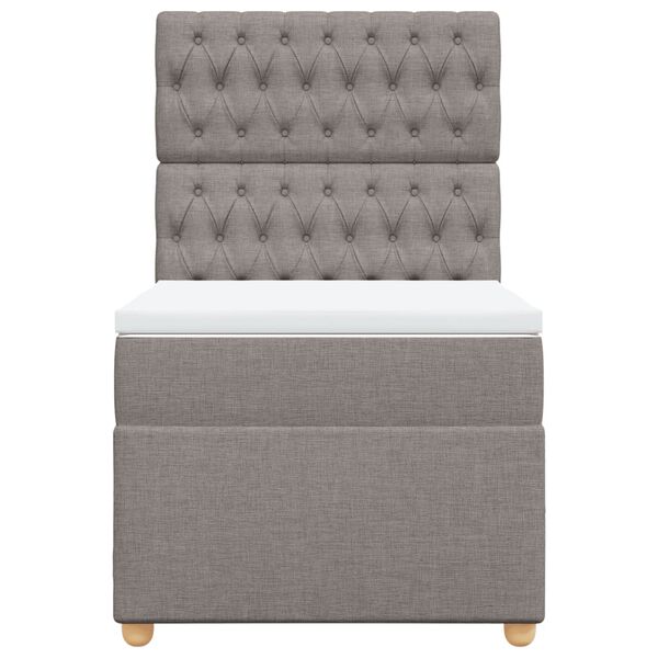 vidaXL Krevet s oprugama i madracem smeđesivi 90x200 cm od tkanine
