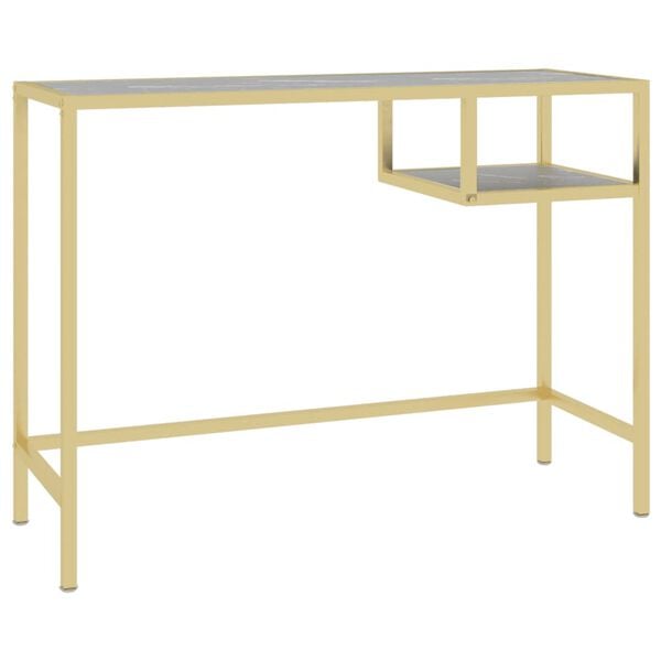 vidaXL Stol za računalo boja crnog mramora 100x36x74 cm kaljeno staklo