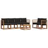 vidaXL Set vanjskih sofa s jastukom 7 pcs Prirodna i crna