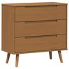 vidaXL Komoda MOLDE Karamele 80 x 40 x 80 cm Masivna borovina