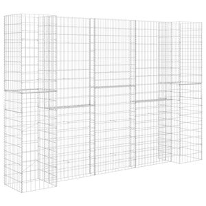 vidaXL Gabionska sadilica u H-obliku od čelične žice 260 x 40 x 200 cm