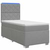 vidaXL Boxspring krevet s madracem Svjetlosiva 100 x 200 cm Tkanina