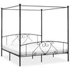 vidaXL Okvir za krevet s nadstre&scaron;nicom crni metalni 180 x 200 cm