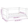 vidaXL Krevet za pse Bijeli 65,5x50,5x28 cm Masivni borov drvo