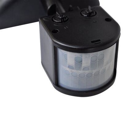 Crni senzorski LED reflektor sa solarnim napajanjem, dvostruka glava