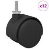 vidaXL Kaster 12 pcs Crna i srebrna 40,1 x 40,1 x 37,8 mm Željezo i PP