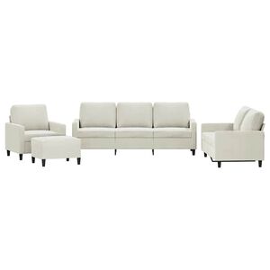 vidaXL 4-dijelni set sofa s jastucima krem bar&scaron;unasti
