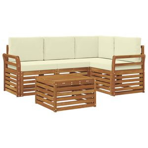 vidaXL Set vanjskih sofa 5 kom. 4-sjedala Prirodna i krem