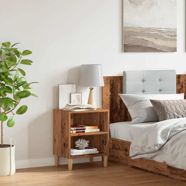 vidaXL Noćni ormarić staro drvo 40x30x50 cm konstruirano drvo