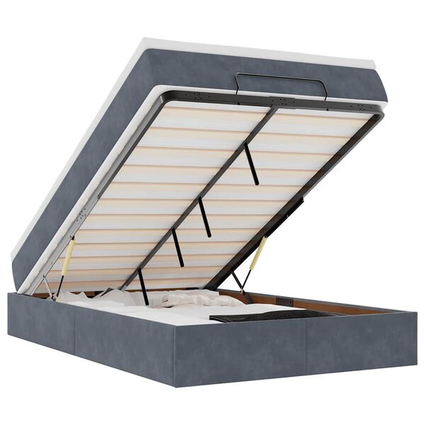 vidaXL Okvir kreveta s madracem tamnosivi 120x200 cm bar&scaron;unasti