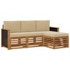 vidaXL Set vanjskih sofa 4 kom. Prirodna i bež