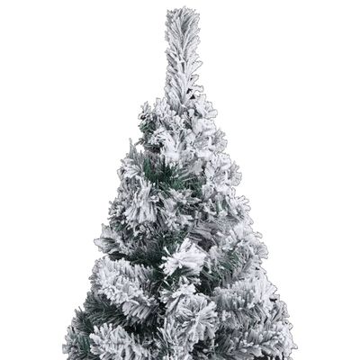 vidaXL Tanko umjetno osvijetljeno božićno drvce i kuglice zeleno 240cm