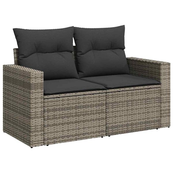 vidaXL 11-dijelni set vrtnih sofa poliratan s jastucima svijetlosivi