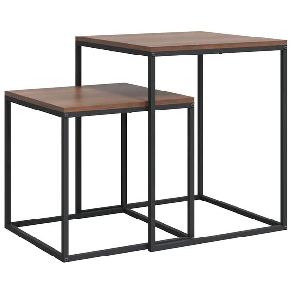 vidaXL 2-dijelni set stolića za kavu od konstruiranog drva i metala