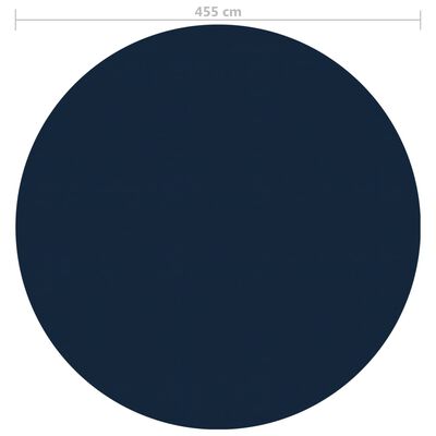 vidaXL Plutajući PE solarni pokrov za bazen 455 cm crno-plavi