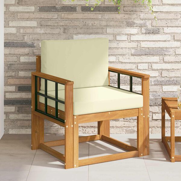 vidaXL Set vanjskih sofa Čvrsto drvo akacije i poliester Prirodna