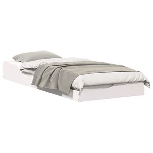 vidaXL Krevetna konstrukcija Bijelo 100 x 220 cm Čvrsto borovo drvo