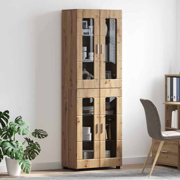 vidaXL Highboard s policom FLORIN Umjetnički hrast 60 x 35 x 182 cm