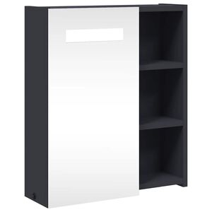 vidaXL Kupaonski ormarić s ogledalom i LED svjetlom sivi 45x13x52 cm