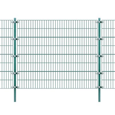 vidaXL Panel ograda sa stupovima od željeza obloženog prahom 6x1,6 m