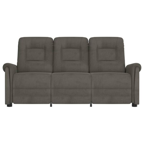 vidaXL Masažni trosjed od mikrovlakana tamnosivi