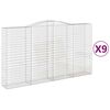 vidaXL Lučne gabionske ko&scaron;are 9 kom 400x50x220/240cm pocinčano željezo